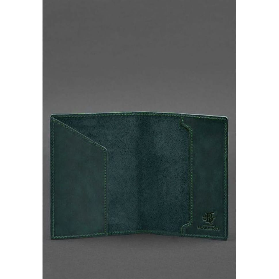 Кожаная обложка для военного билета 7.0 зеленая Crazy Horse