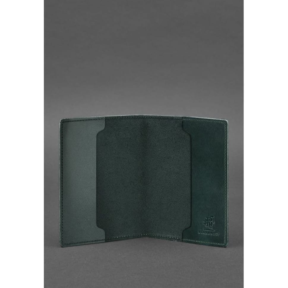 Кожаная обложка для военного билета 7.0 зеленая Crazy Horse