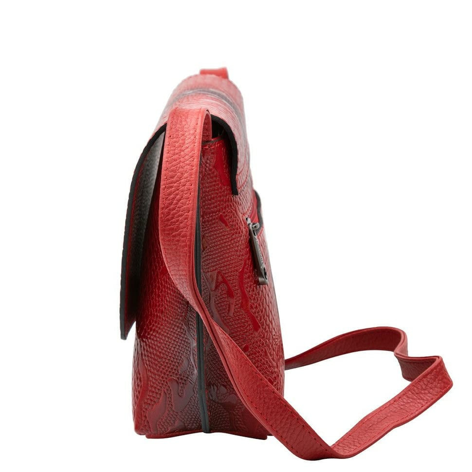 Сумка жіноча шкіряна Desisan 3122-500 червоний візерунок