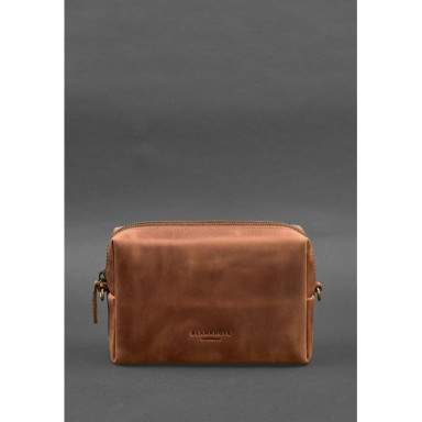 Leather cosmetic bag 3.0 Light brown Crazy Horse