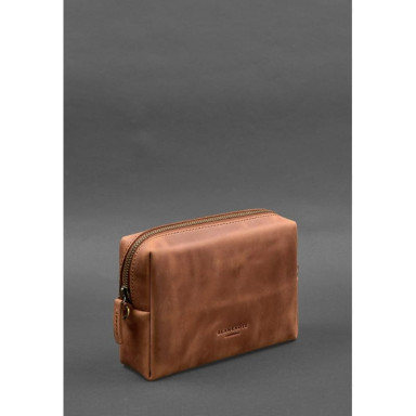 Leather cosmetic bag 3.0 Light brown Crazy Horse