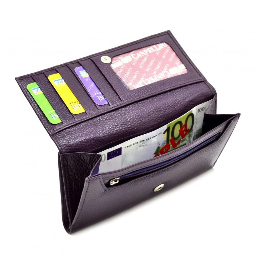Жіноче портмоне з натуральної шкіри CANPEL 157-95 фіолетовий флотар