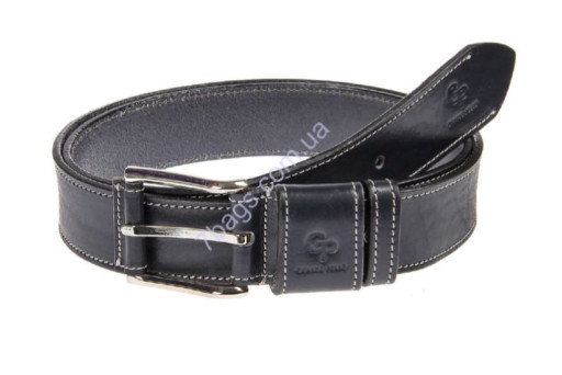 Шкіряний ремінь Calvin, синій прошитий