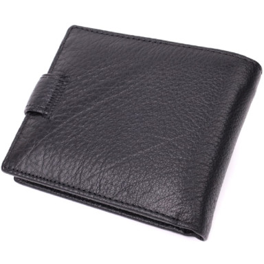 Чоловічий горизонтальний гаманець середнього розміру ST Leather 22484 Чорний