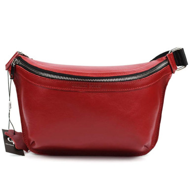Leather waist bag Grande Pelle 743660 red