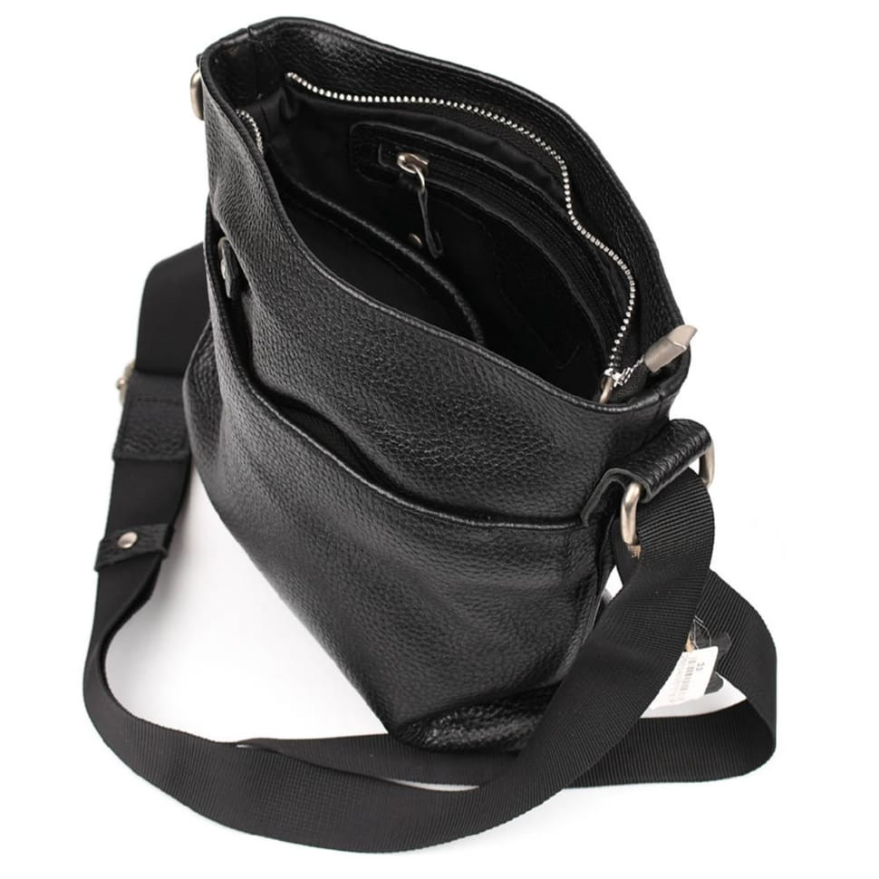 Невелика сумка через плече Limary lim-132-2FA чорна шкіра флотар