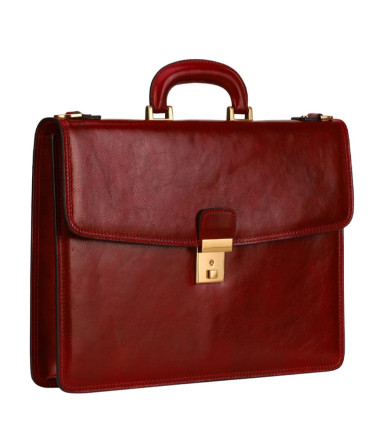 Womens Leather Briefcase - The Sound of the Mountain -  Red color -  Time Resistance 5216801W