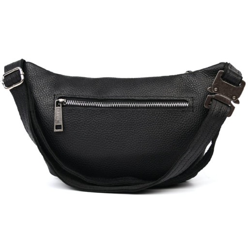 Шкіряна бананка напоясна сумка чорний флотар FA-8145-3md TARWA