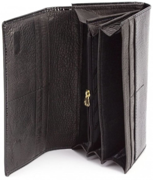 Чорний шкіряний гаманець на магніті Marco Coverna 403-2480-1