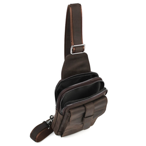 Чоловічий шкіряний слінг на два відділення Limary Lim-418RC крейзі хорс