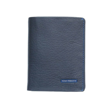 Leather wallet Newcontatto 3603 navy blue