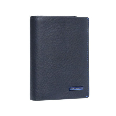 Leather wallet Newcontatto 3603 navy blue
