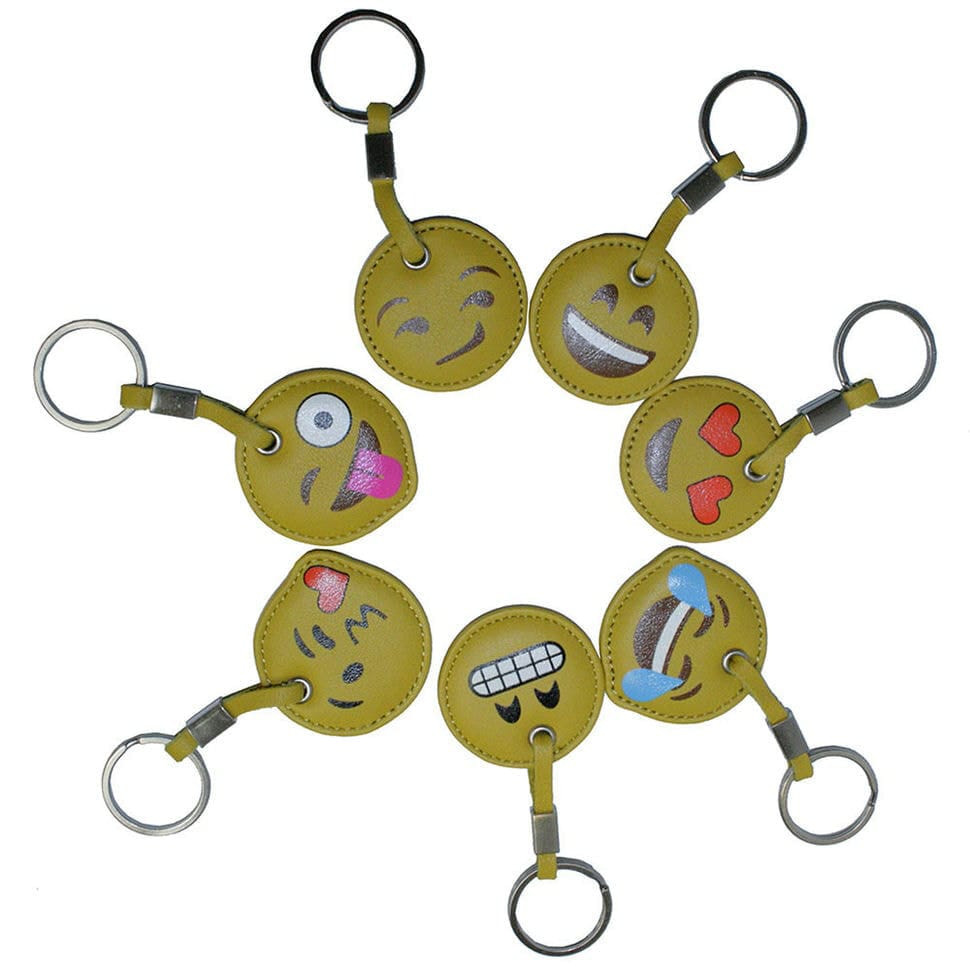 Набор брелков кожаных Happy key Emoji