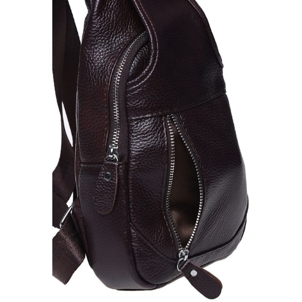 Чоловіча шкіряний рюкзак через плече Borsa Leather K1321-brown