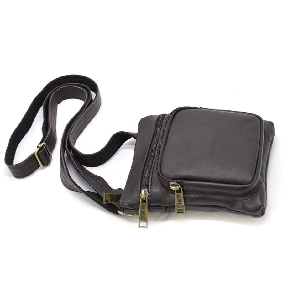 Mens leather shoulder bag TARWA GC-1342-2-3md brown