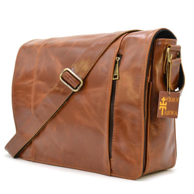 Men's messenger bag made of genuine leather CQ-7338-3md brand TARWA