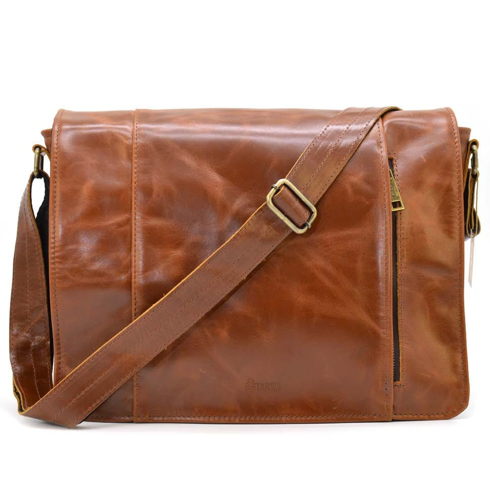 Men's messenger bag made of genuine leather CQ-7338-3md brand TARWA