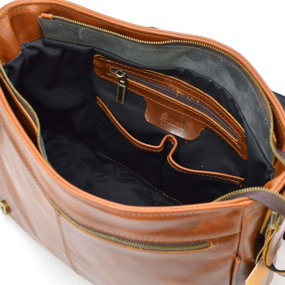Men's messenger bag made of genuine leather CQ-7338-3md brand TARWA
