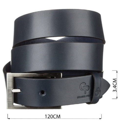 Ремінь чоловічий Grande Pelle 11058 шкіряний Синій