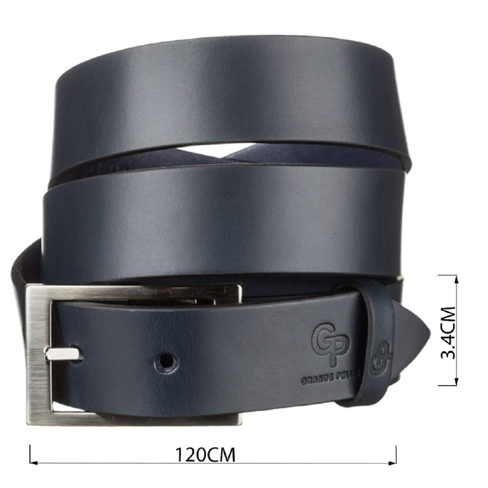 Ремінь чоловічий Grande Pelle 11058 шкіряний Синій