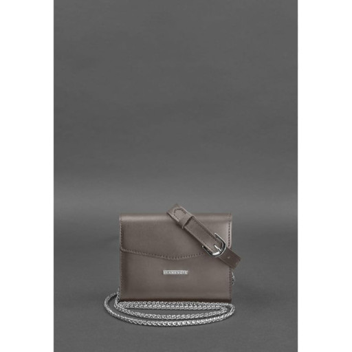 Набор женских кожаных сумок Mini поясная/кроссбоди темно-бежевый