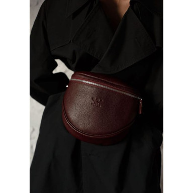 Vacation leather crossbody bag burgundy flotar