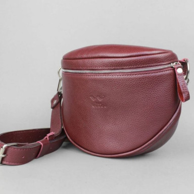 Vacation leather crossbody bag burgundy flotar