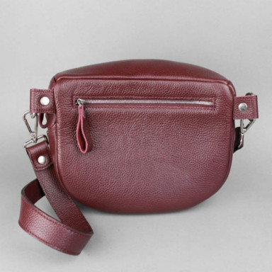 Vacation leather crossbody bag burgundy flotar