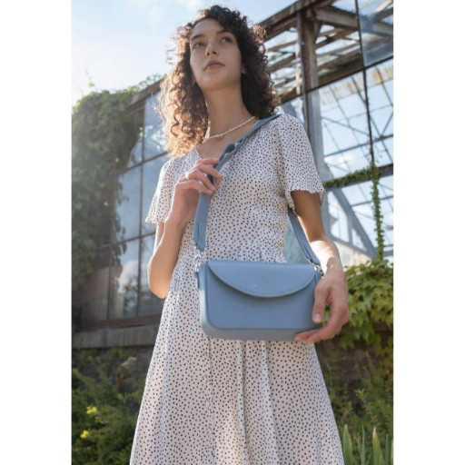 Жіноча шкіряна сумка Molly блакитна