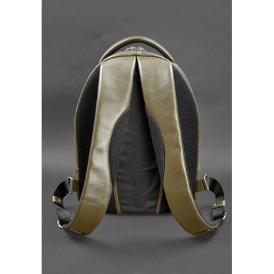 Leather backpack olive crust