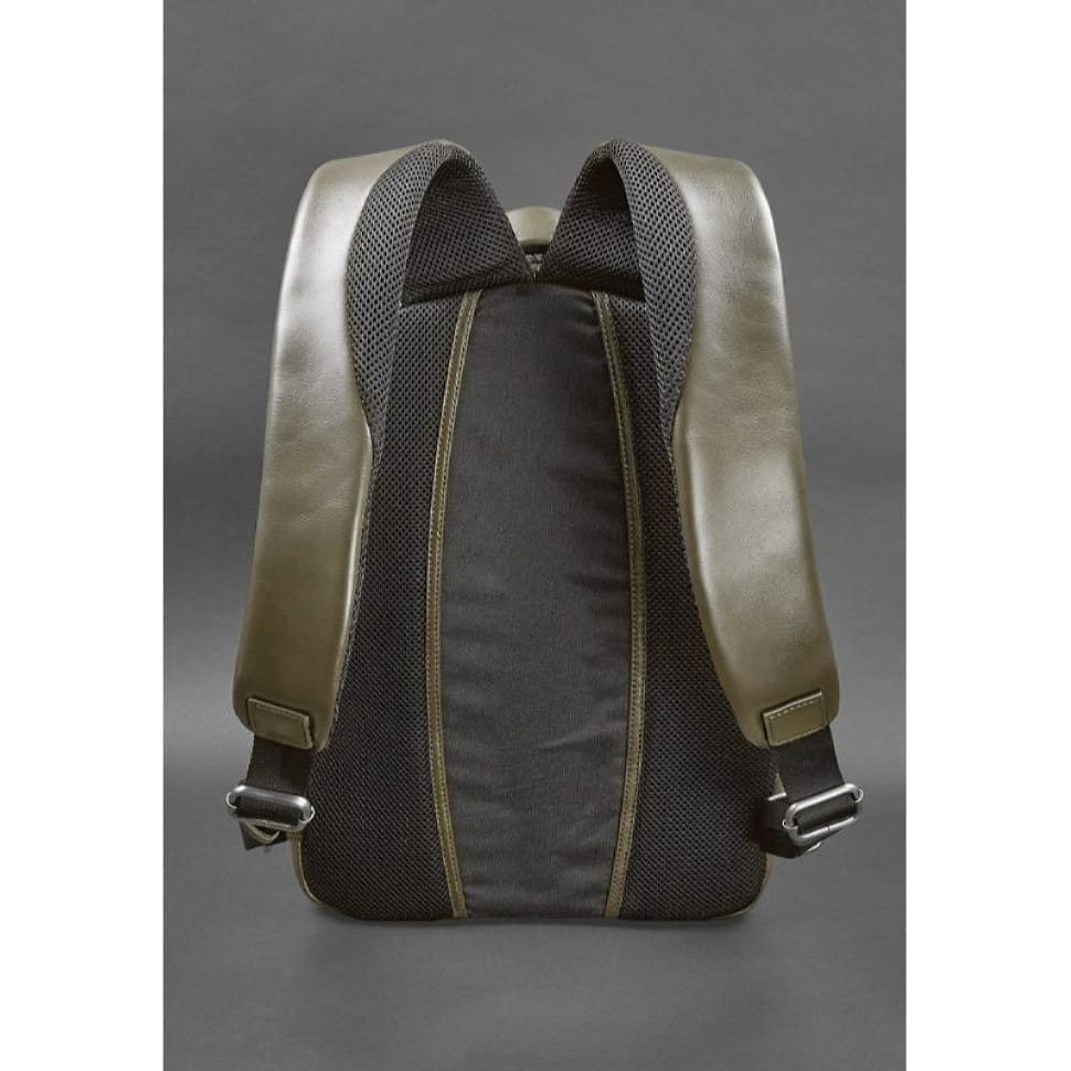 Шкіряний рюкзак оливковий краст