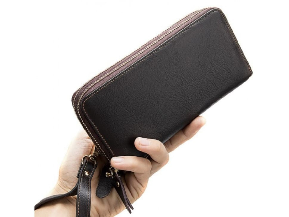 Чоловічий шкіряний клатч John McDee JD8026C на два відділення