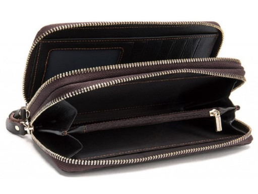 Чоловічий шкіряний клатч John McDee JD8026C на два відділення