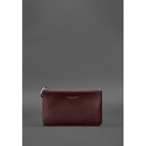 Шкіряна монетниця /міні-косметичка 3.0 бордова флотар