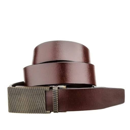 Оригінальний чоловічий ремінь з автоматичною пряжкою латунної Vintage 20214 Коричневий