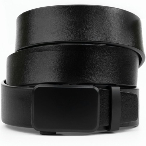 Чоловічий ремень з затемненим матовим металом Vintage 20270 Чорний