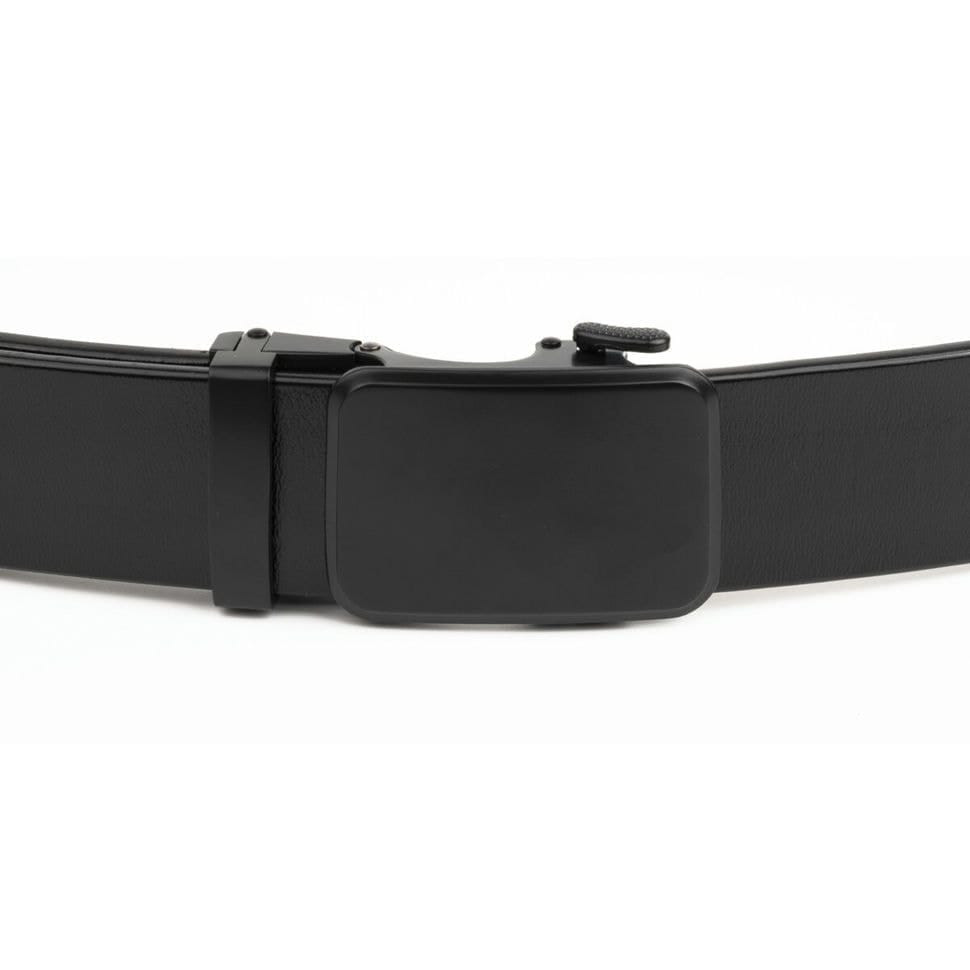 Чоловічий ремень з затемненим матовим металом Vintage 20270 Чорний