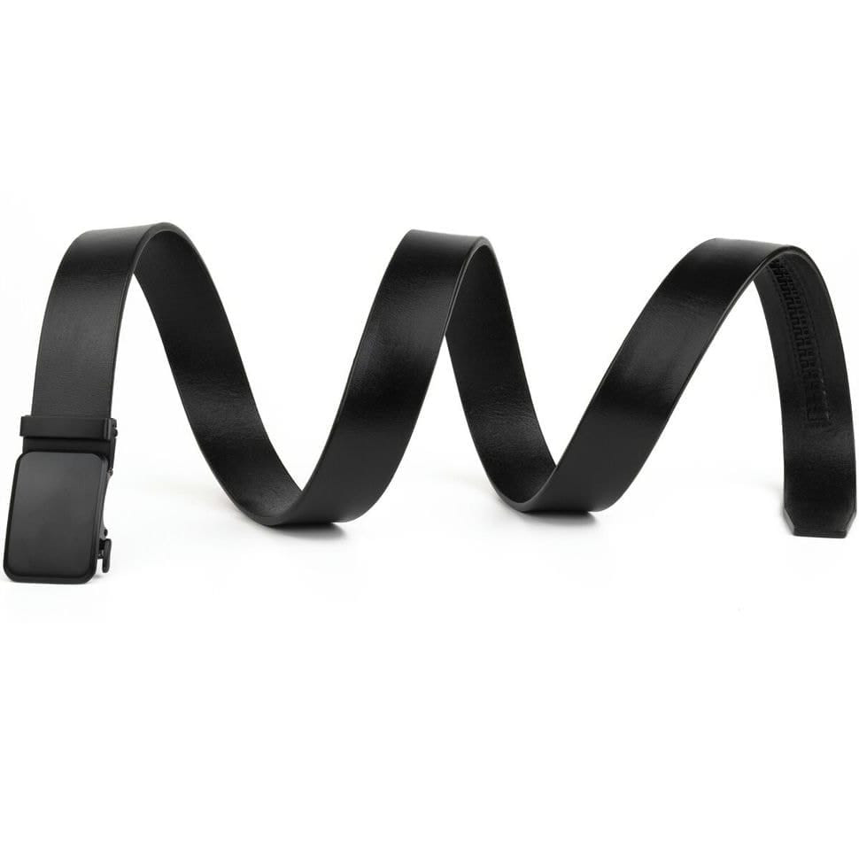 Чоловічий ремень з затемненим матовим металом Vintage 20270 Чорний