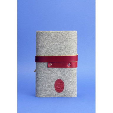 Felt women's notebook (Soft-beech) 1.0 Felt with burgundy leather inserts