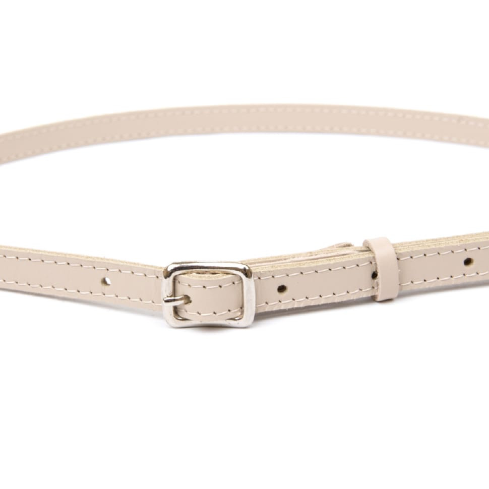 Тонкий жіночий шкіряний ремінь GRANDE PELLE 11444 Бежевий