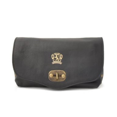 Pratesi BNE161 - Castel Del Piano Clutche in cow leather Bruce Black