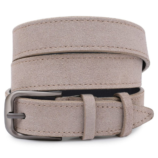 Замшевий ремінь для жінок Vintage 20780 Сірий