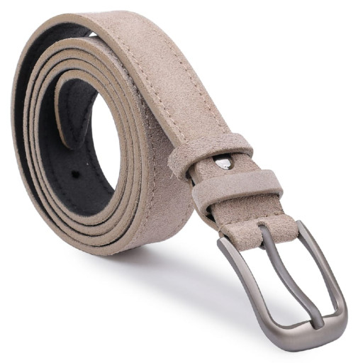 Замшевий ремінь для жінок Vintage 20780 Сірий