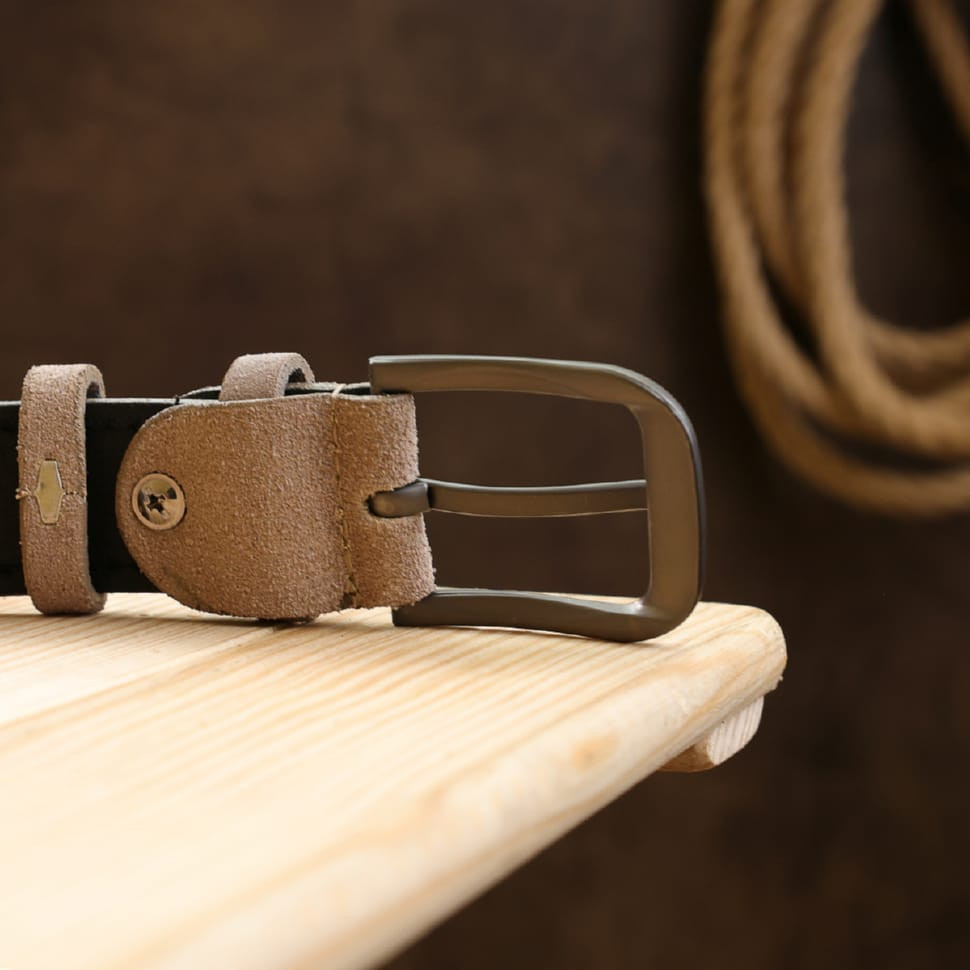 Замшевий ремінь для жінок Vintage 20780 Сірий