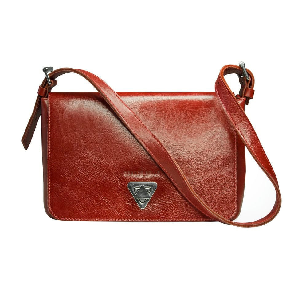 Women's bag Grande Pelle 270x180x70 mm glossy leather red