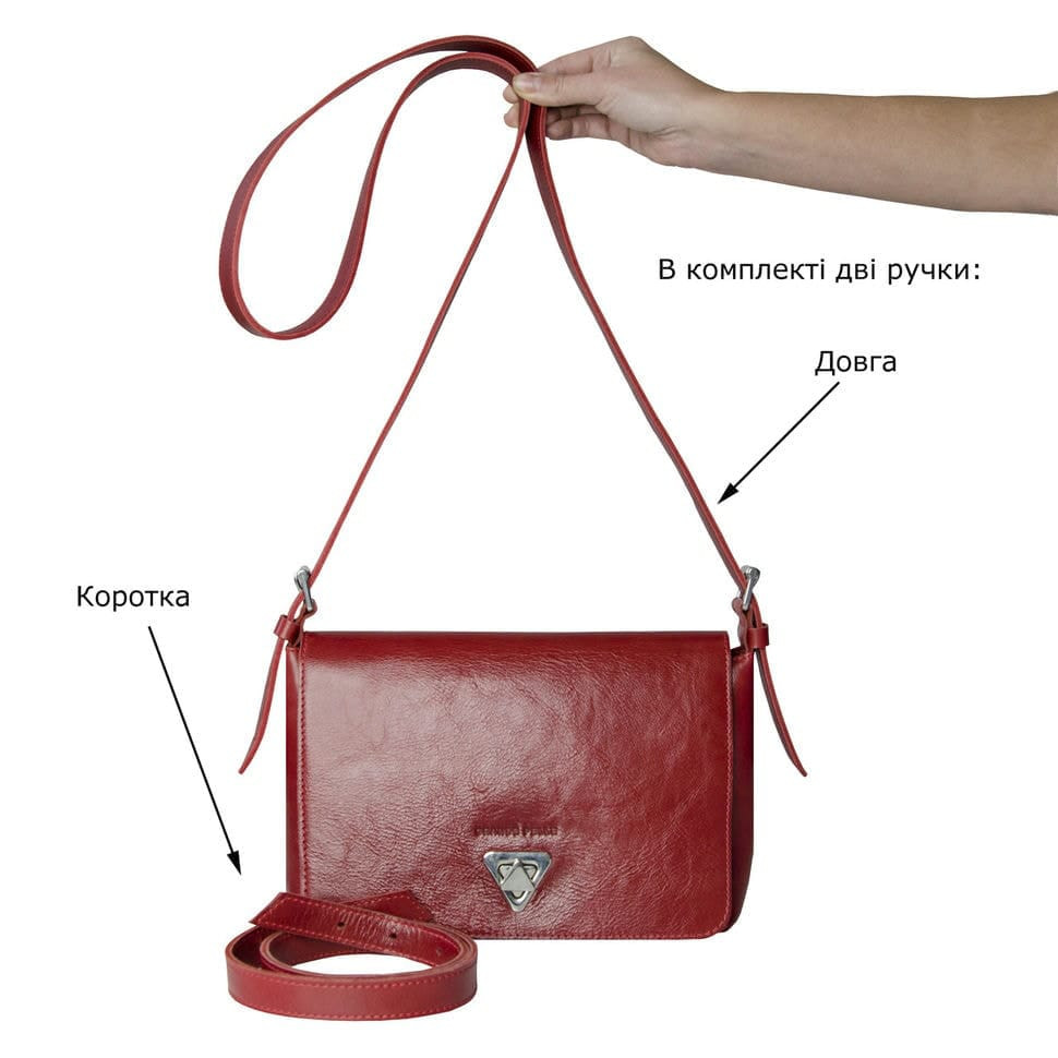 Women's bag Grande Pelle 270x180x70 mm glossy leather red