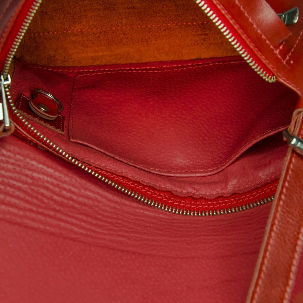 Women's bag Grande Pelle 270x180x70 mm glossy leather red