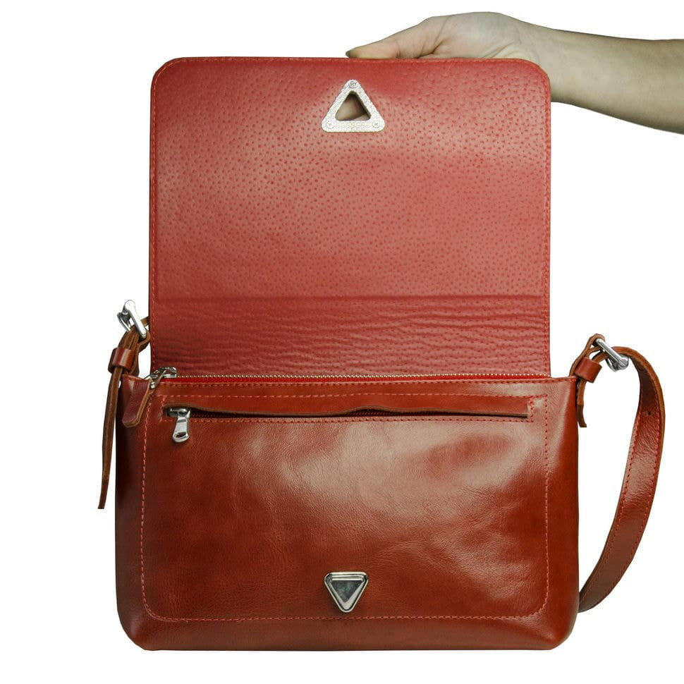 Women's bag Grande Pelle 270x180x70 mm glossy leather red