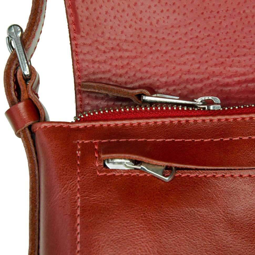 Women's bag Grande Pelle 270x180x70 mm glossy leather red