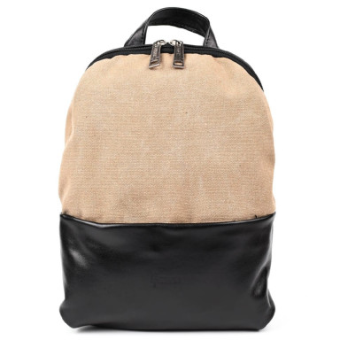 Backpack sling on one shoulder made of leather and canvas TARWA GAs-1905-3md